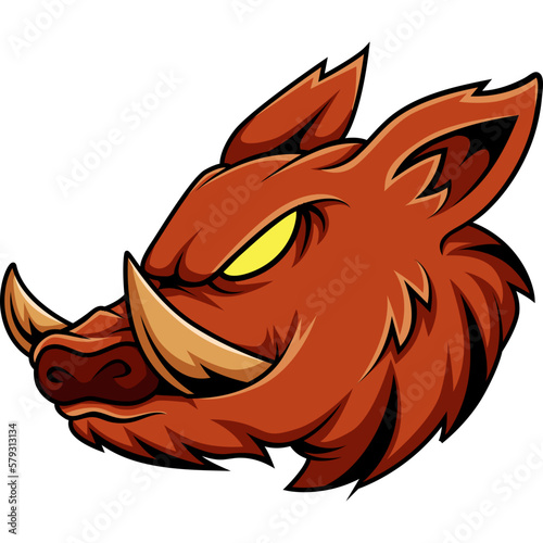 boar animal character mascot sport team badge