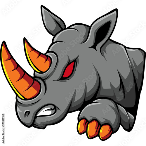 rhino animal character mascot sport team badge