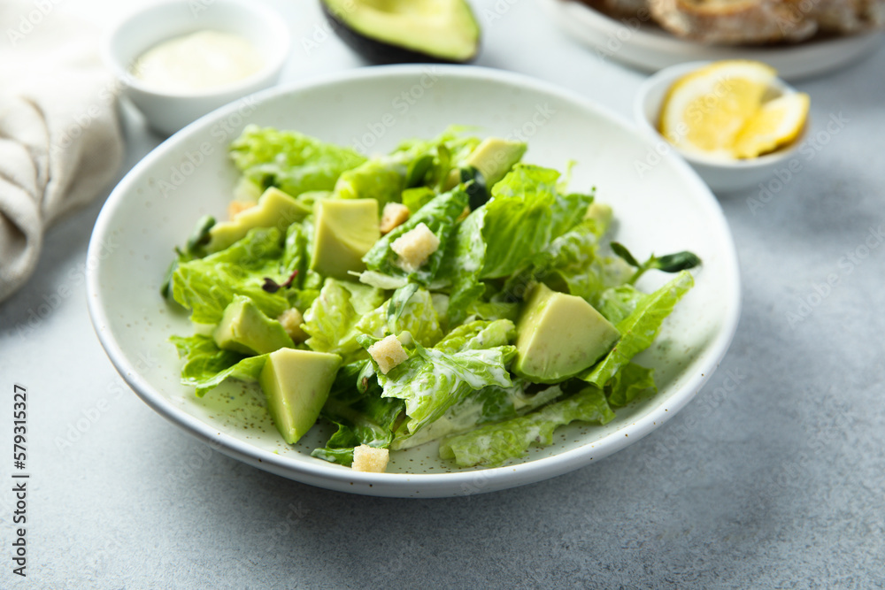 Healthy green salad with avocado Healthy green salad with avocado