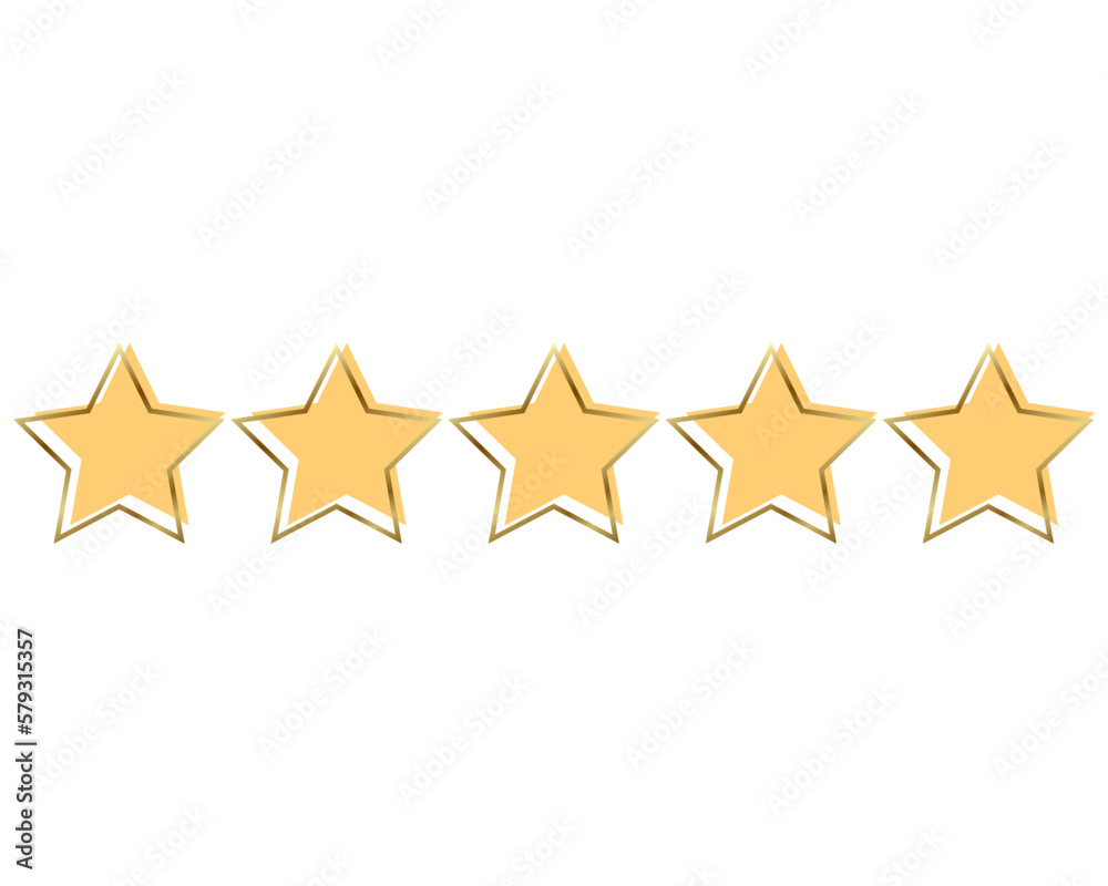 Five Star Rating Icon isolated on a black background Five Star Rating Icon isolated on a black background