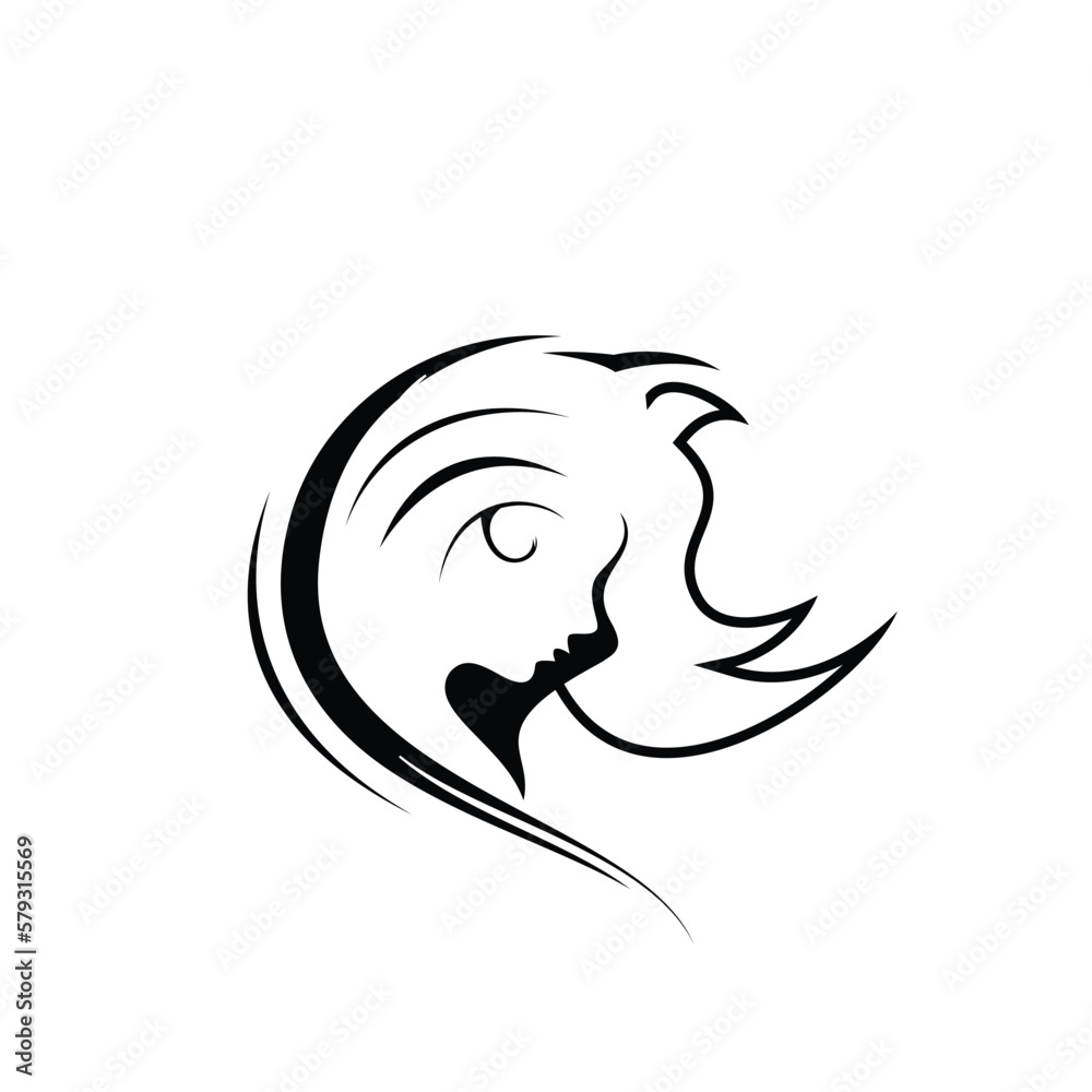 Rhino woman logo outline Rhino woman logo outline