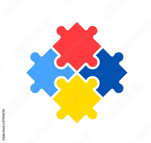 World autism awareness day. Colorful puzzle design sign. Symbol of autism. Medical flat illustration. Health care