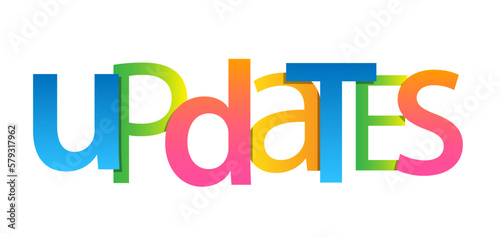 UPDATES colorful typography banner