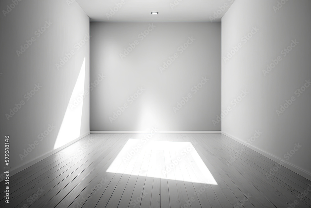 Empty room, black and white, generative ai Empty room, black and white, generative ai