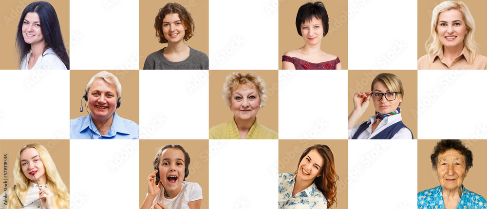 Lot of different multiracial people headshots portraits in square collage mosaic image. Many hundreds of diverse age and ethnicity people faces looking at camera collection. Social diversity concept. Lot of different multiracial people headshots portraits in square collage mosaic image. Many hundreds of diverse age and ethnicity people faces looking at camera collection. Social diversity concept.