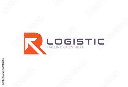 Abstract Initial R Logistic Logo, letter R and arrow combination, Usable for Business and company Logos, Flat Vector Logo Design Template, vector illustration