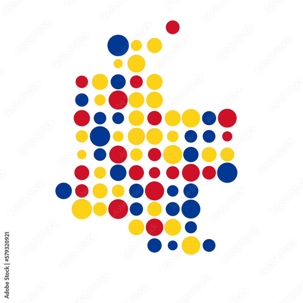 Colombia Silhouette Pixelated pattern map illustration