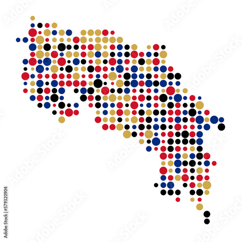 Costa rica Silhouette Pixelated pattern map illustration
