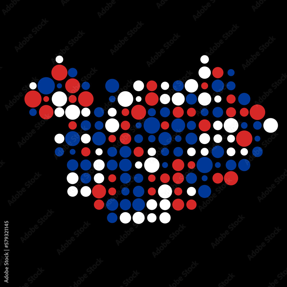Iceland Silhouette Pixelated pattern map illustration