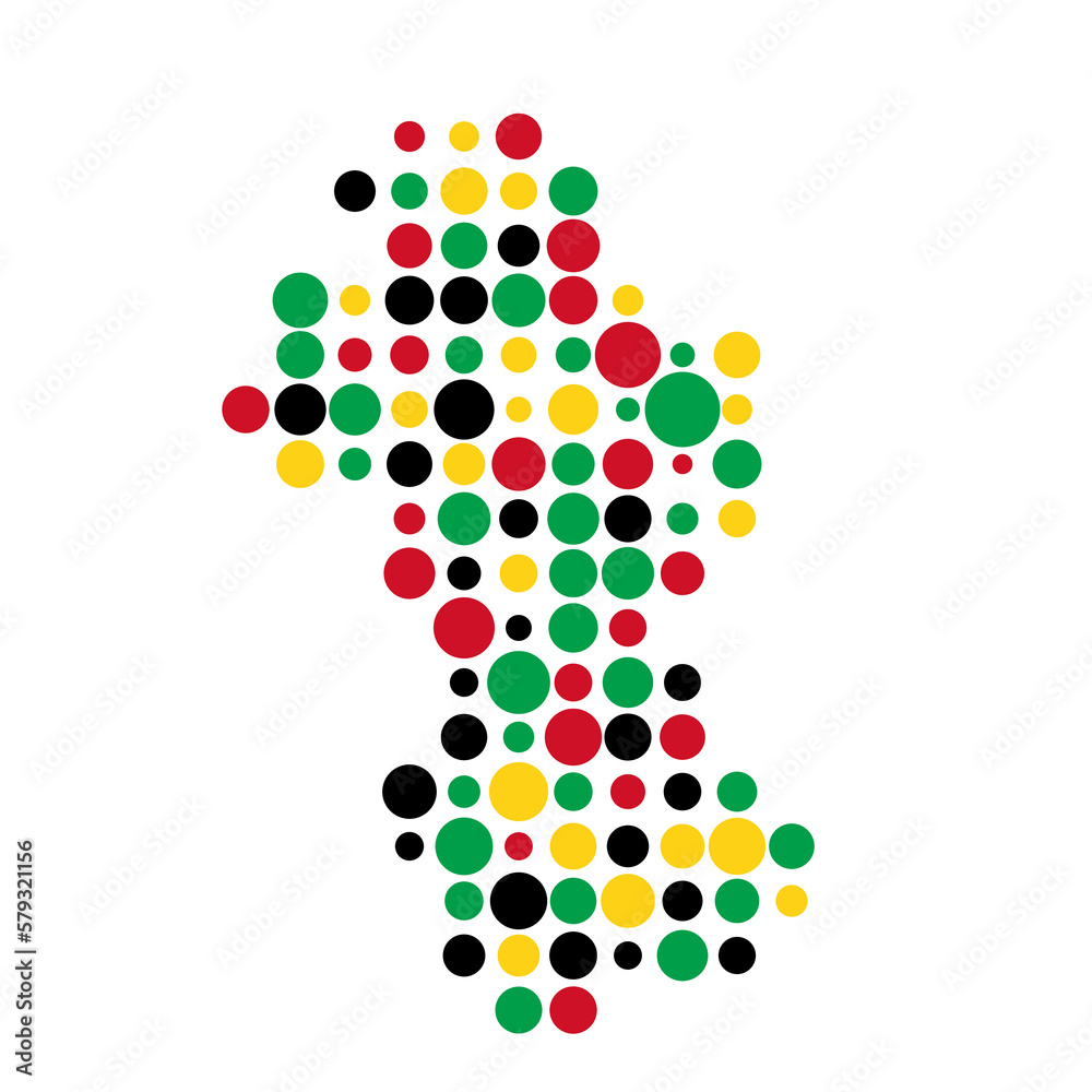 Guyana Silhouette Pixelated pattern map illustration