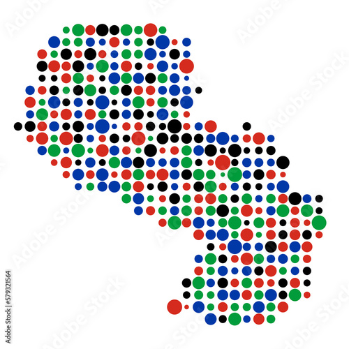 Paraguay Silhouette Pixelated pattern map illustration