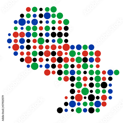 Paraguay Silhouette Pixelated pattern map illustration