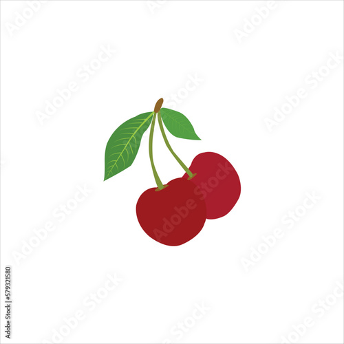The beautiful cherry fruits vector art work.