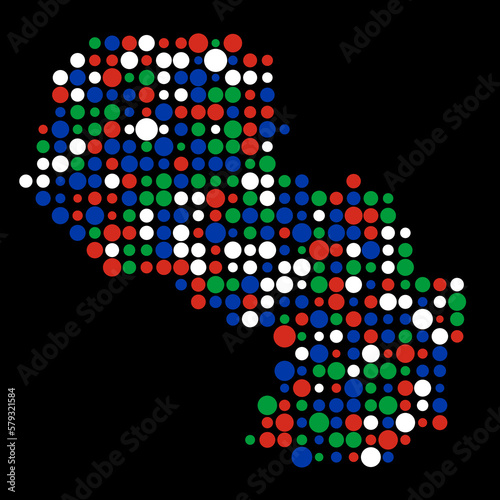 Paraguay Silhouette Pixelated pattern map illustration