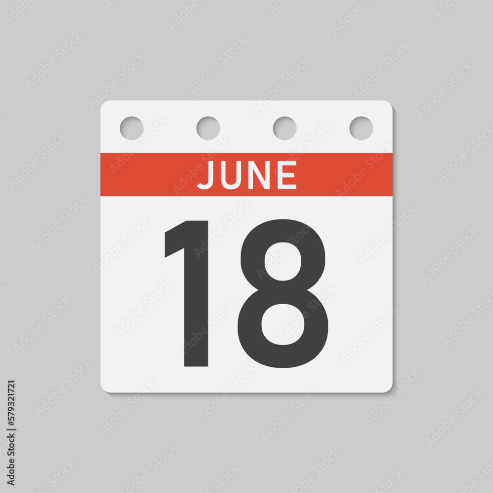 Icon page calendar day - 18 June