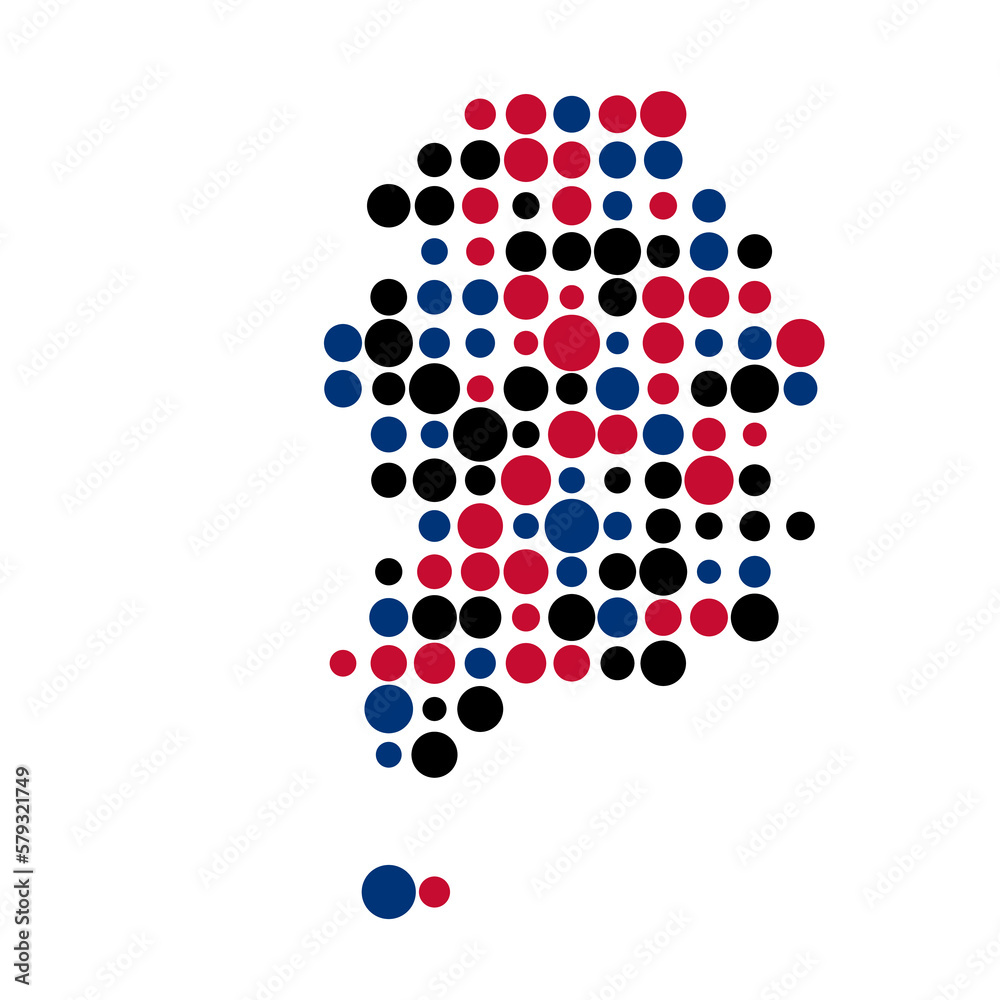 South korea Silhouette Pixelated pattern map illustration South korea Silhouette Pixelated pattern map illustration
