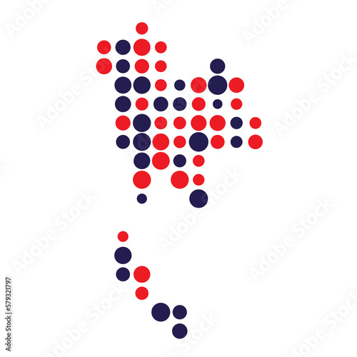 Thailand Silhouette Pixelated pattern map illustration