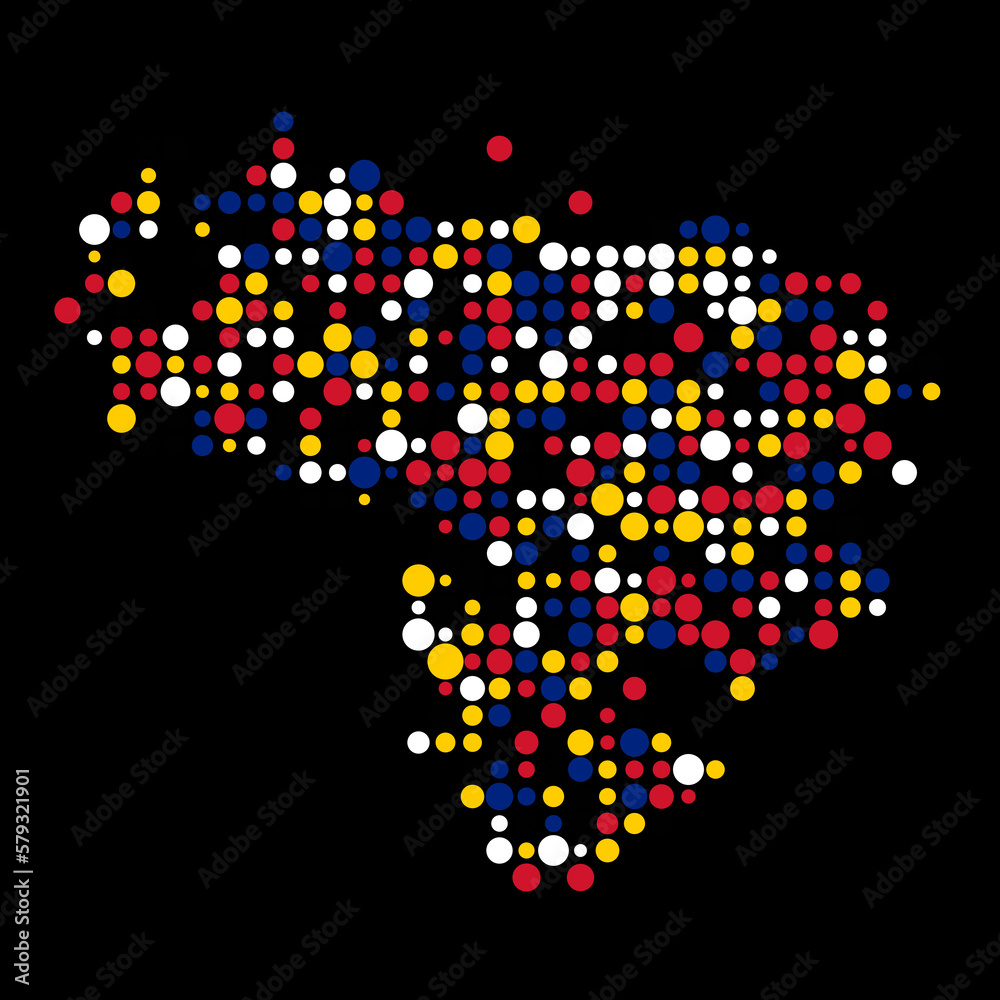 Venezuela Silhouette Pixelated pattern map illustration