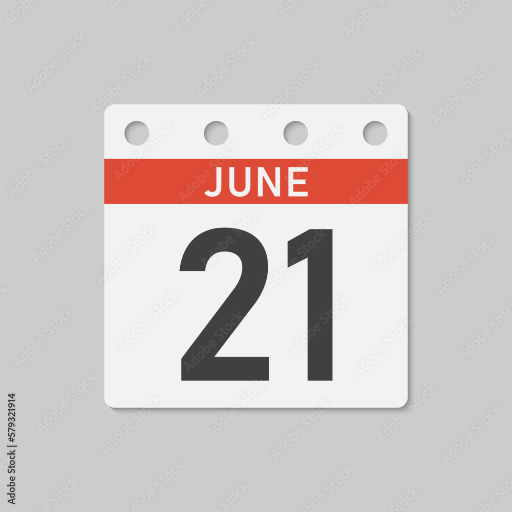 Icon page calendar day - 21 June Icon page calendar day - 21 June