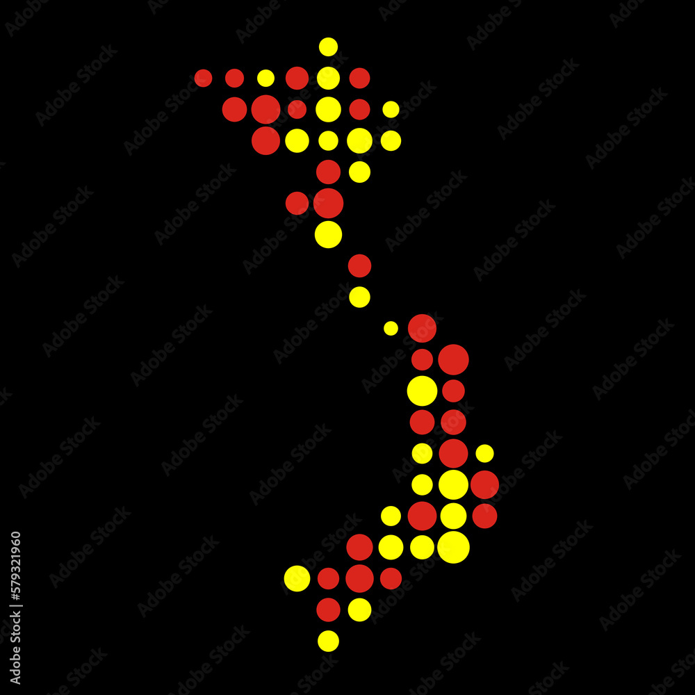 Vietnam Silhouette Pixelated pattern map illustration Vietnam Silhouette Pixelated pattern map illustration