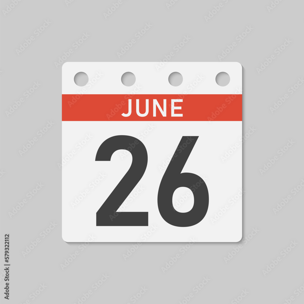 Icon page calendar day - 26 June Icon page calendar day - 26 June