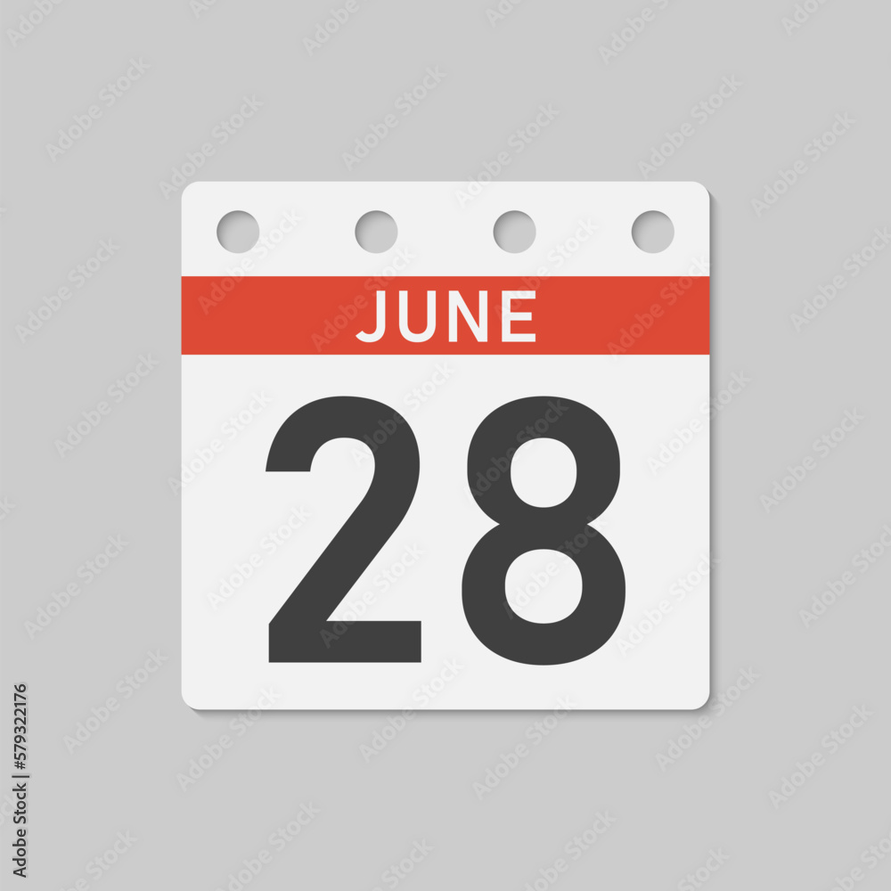 Icon page calendar day - 28 June Icon page calendar day - 28 June