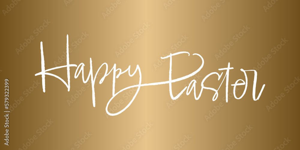 Gold tekst, Happy Easter - obrazy, fototapety, plakaty 