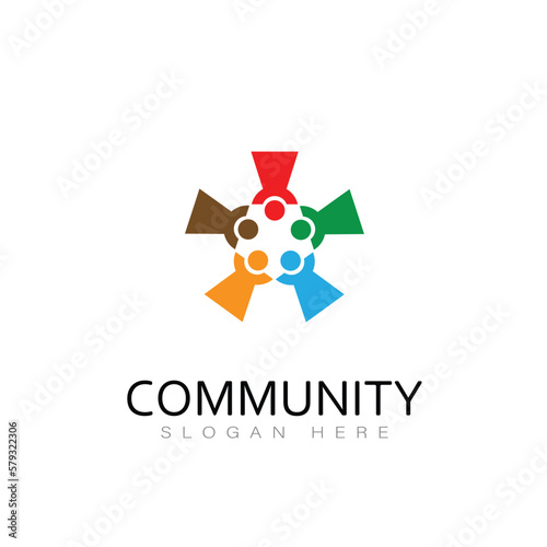 Fototapeta Naklejka Na Ścianę i Meble -  Community Logo Icon Design Vector people