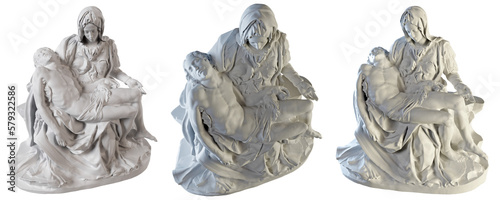  3d Rendering - La Pietà is a Roman Catholic dolorous image of Jesus and Mary a key work of Italian Renaissance sculpture by Michelangelo
