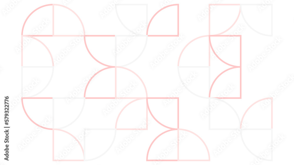 Collection of outline quarter circles forming an elegant background. 