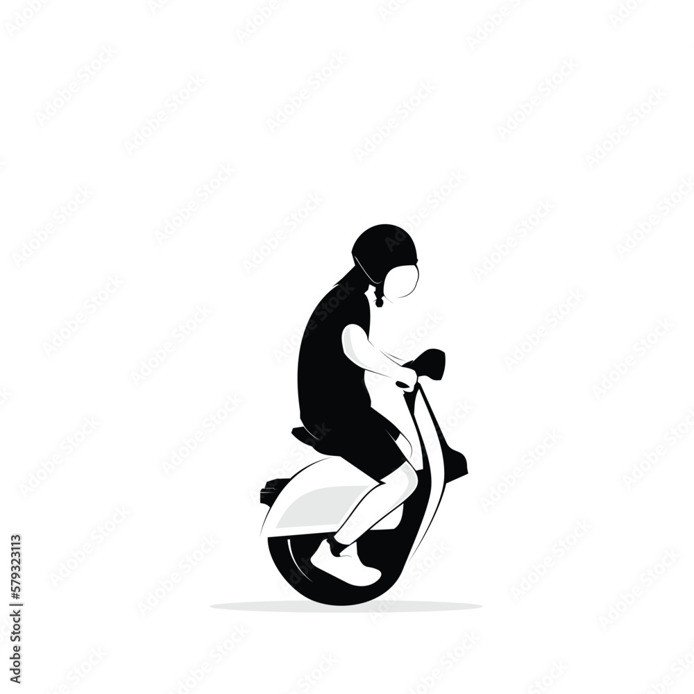 Scooter People Ride Logo Silhouette