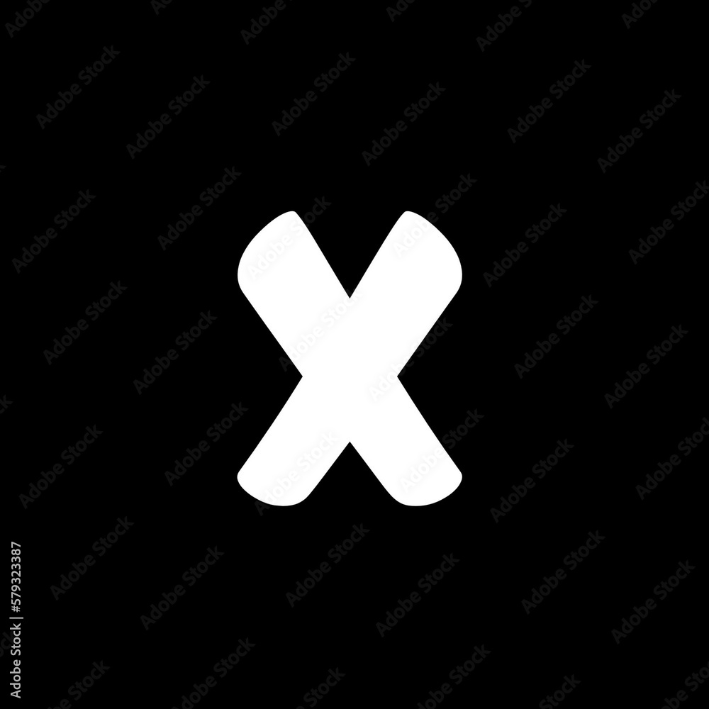Obraz premium ABC Black White Alphabet Character Letter X
