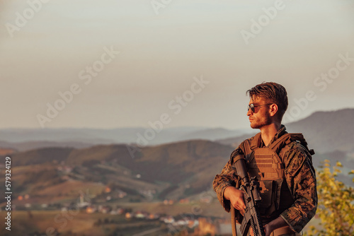 Soldier portrait on sunset local hero urban legend authentic