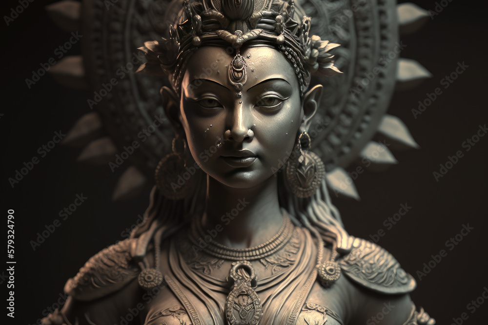 Hindu goddess statue. Generative ai Hindu goddess statue. Generative ai