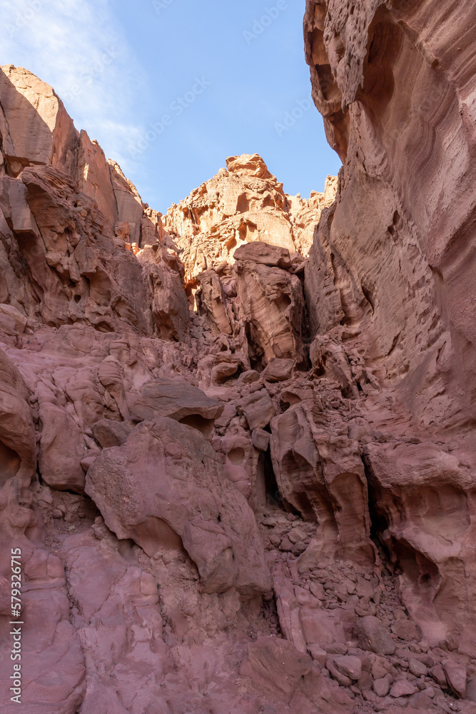 Fantastically  beautiful landscape in the national park Timna, near the city of Eilat, in southern Israel