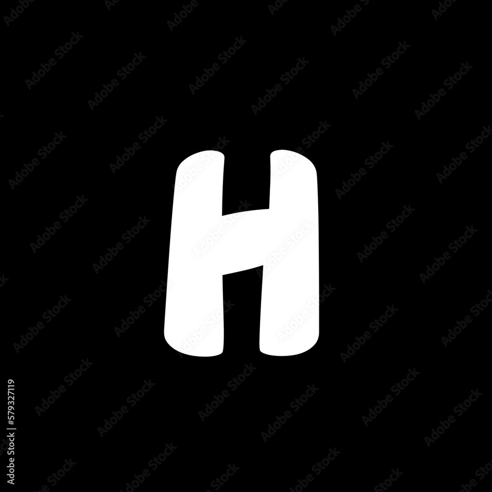 ABC Black White Alphabet Character Letter H ABC Black White Alphabet Character Letter H