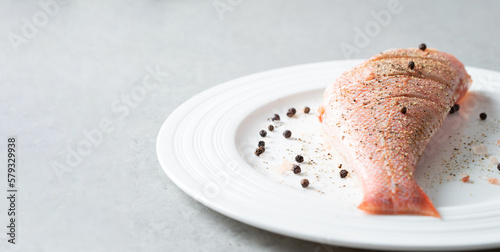 Red rockfish on a plate 