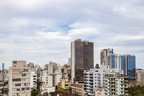 View of Caxias do Sul city center with tall buildings; Rio Grande do Sul, Brazil