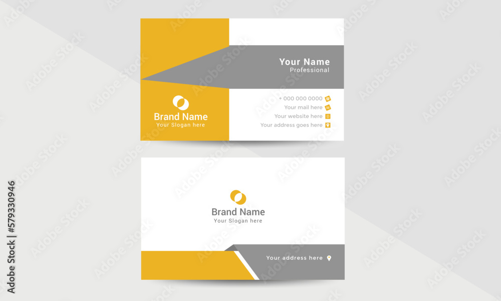 Professional modern double sided  business card design template. Flat range business card animation