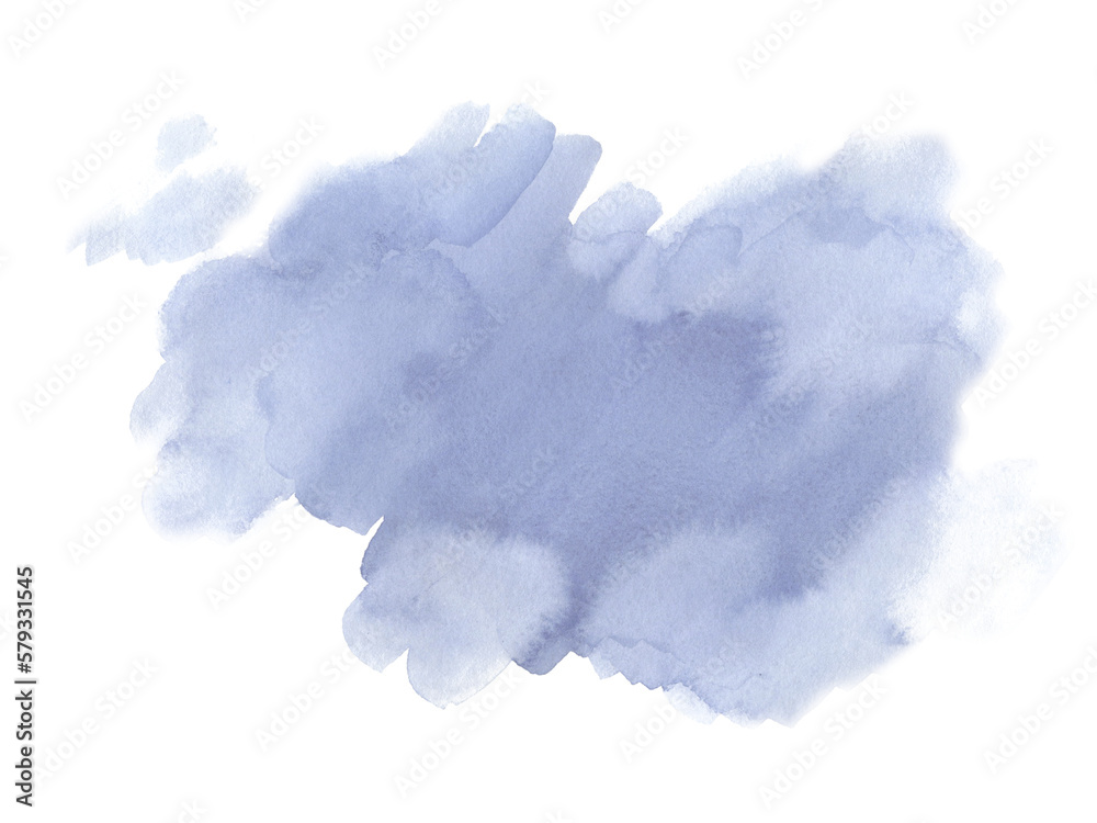 Watercolor washes, stain, strokes of blue, lilac paint. Illustration. isolated object from the WEDDING FLOWERS collection. For decoration and design, decor and background.