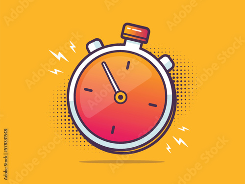 Stopwatch in pop art style vector illustration