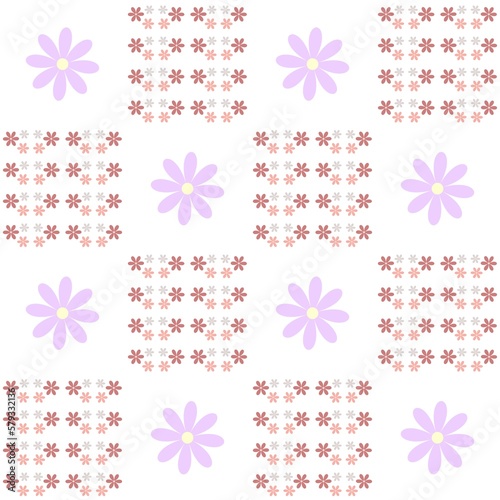 seamless pattern with pink and purple flower on white background for cloth pattern ,fabric, pillow case,towel pattern ,floor tiles,wallpaper ,curtain,tiles pattern, home decorating design,art design
