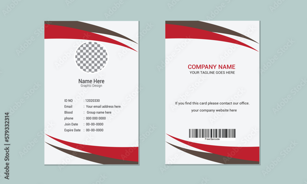 Professional Identity Card Template Vector for Employee and Others.