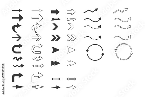 various kind of arrows. arrows in different styles. arrow graphic resources.