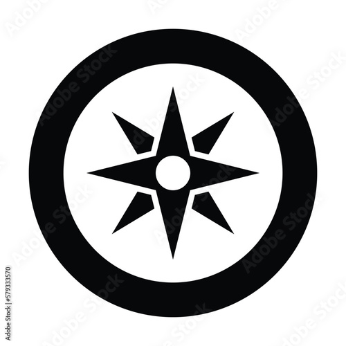 compass icon, travel vector, map illustration