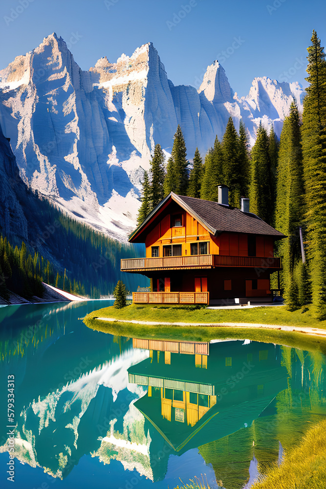 Obraz premium swiss alpine hut