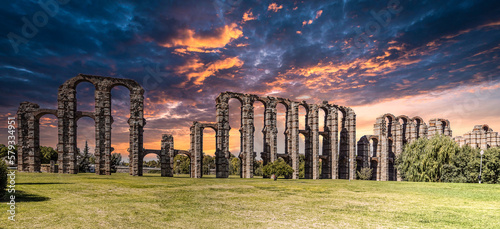 Εκτύπωση καμβά Puente Romano, the Roman Bridge in Merida, Extremadura, Spain.