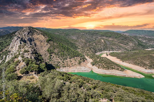 Landscape view of Monfrague National Park. Caceres, Extremadura, Spain