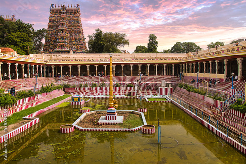 Meenakshi Sundareswarar Temple in Madurai. Tamil Nadu, India. It is dedicated to Meenakshi and to Lord Sundareswarar photo