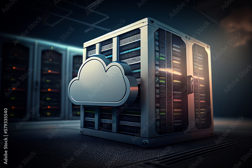 Obraz premium Data center, modern server room. technology and the internet. Generated by AI